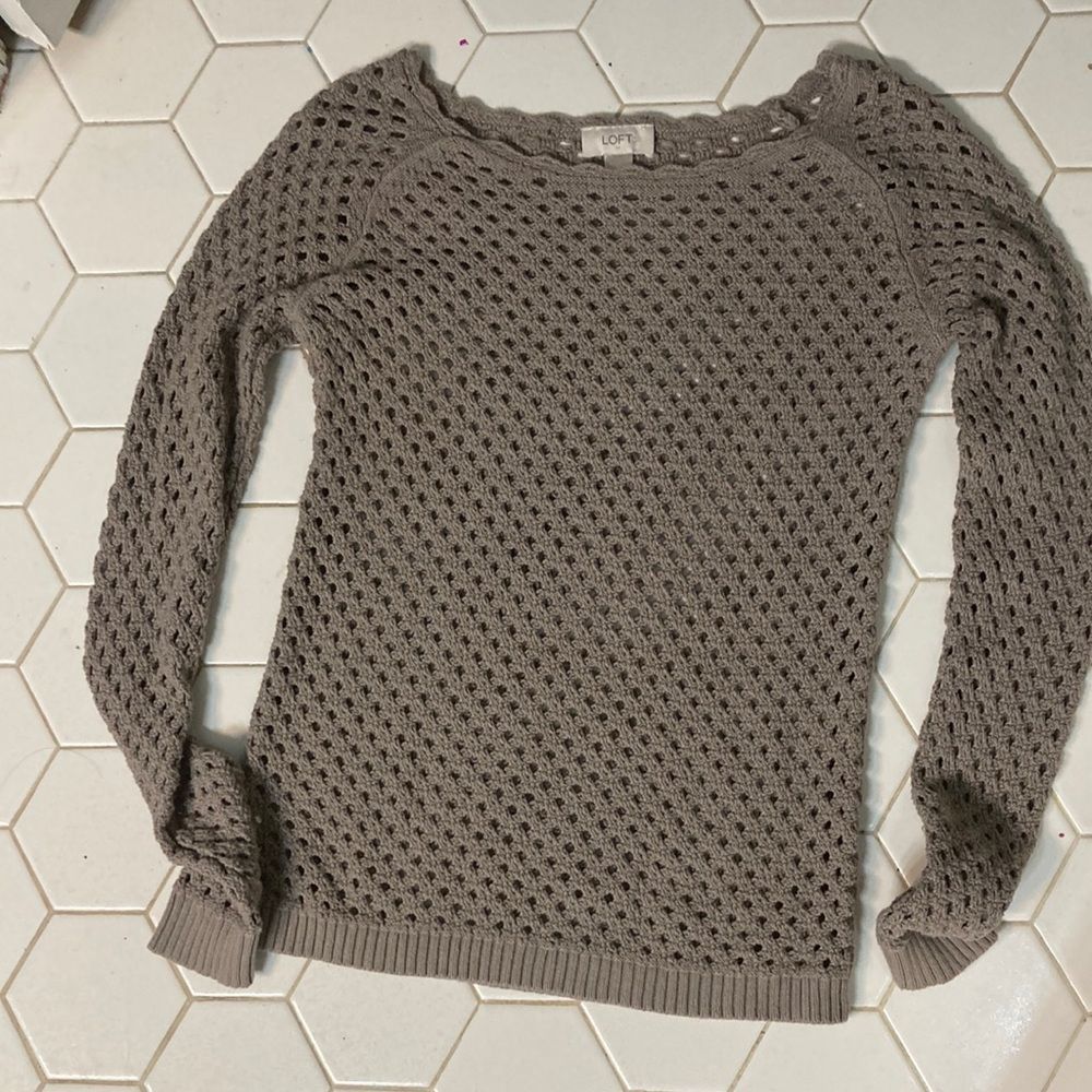LOFT 100% tan cotton sweater Size XS